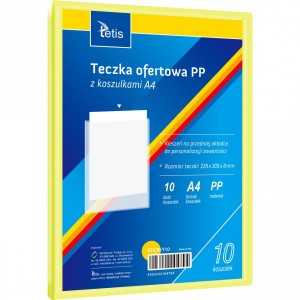 Teczka ofertowa A4 PP 10 koszulek ŻÓŁTA BT630-Y10 TETIS