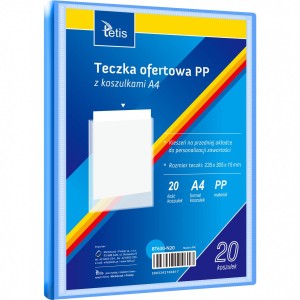 Teczka ofertowa A4 PP 20 koszulek NIEBIESKA BT630-N20 TETIS