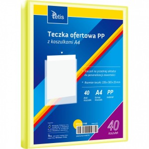 Teczka ofertowa A4 PP 40 koszulek ŻÓŁTA BT630-Y40 TETIS