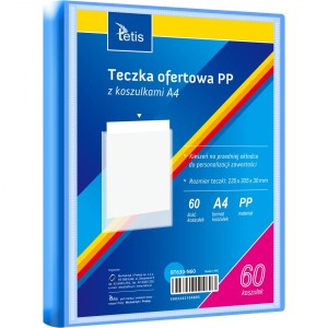 Teczka ofertowa A4 PP 60 koszulek NIEBIESKA BT630-N60 TETIS