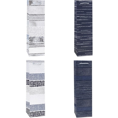 Torebka prezentowa 11x38x11cm na butelkę TBG-24172-HS-BB ROZETTE