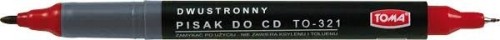 Marker do płyt CD czerwony dwustronny TO-321 TOMA