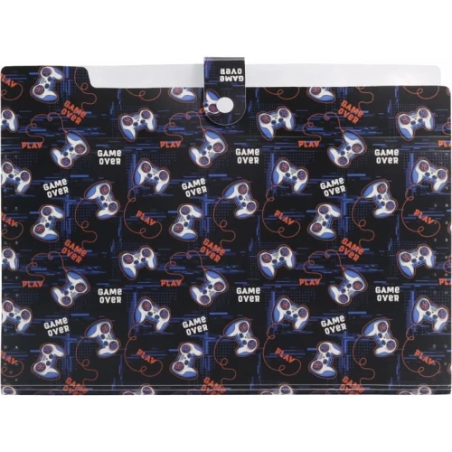 Teczka harmonijkowa A4 PP 5 przegródek z nadrukiem GAMEPAD THN-A4-33 BIURFOL