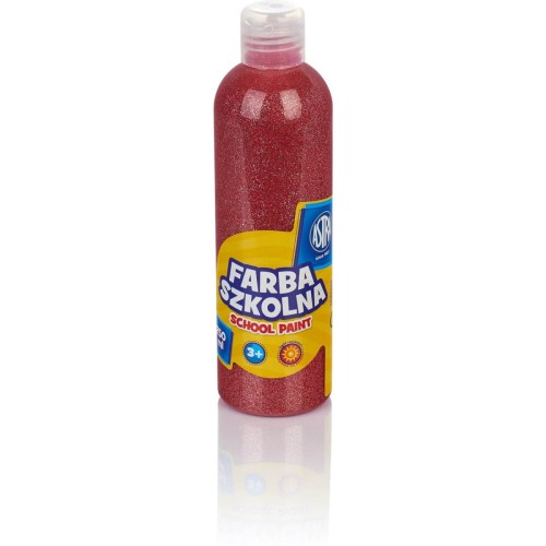 Farba szkolna ASTRA 250ml brokatowa czerwona 301217043