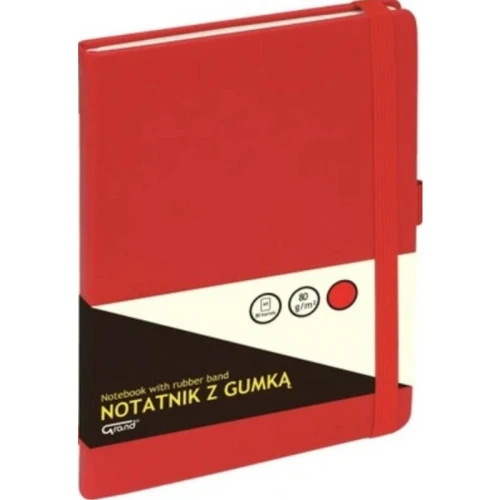 Notatnik z gumką A6 czerwony kratka 150-1401 GRAN
