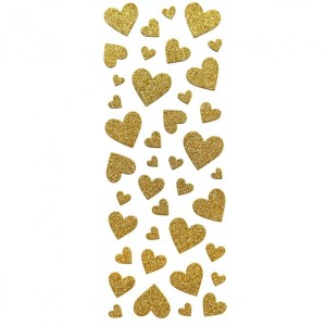 Naklejki błyszczące SERDUSZKA złote 254054 Galeria Papieru