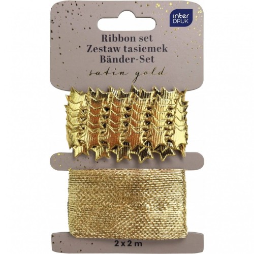 Zestaw tasiemek 2x2m ZŁOTY Satin Gold INTERDRUK