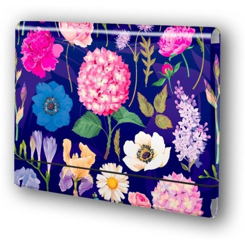 Teczka łamana A4 na gumkę Hortensje na ciemnym tle, folia mat nie rysująca TT9411 PENMATE