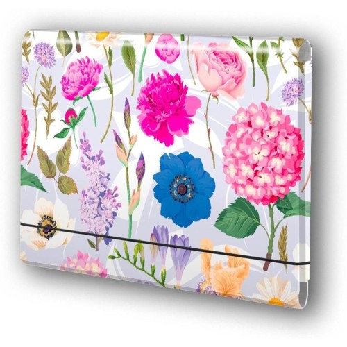 Teczka łamana A4 na gumkę Hortensje na jasnym tle, folia mat nie rysująca TT9412 PENMATE