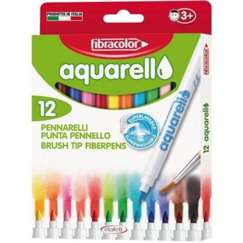 Mazaki akwarelowe AQUARELLO 12 FIBRACOLOR 6877