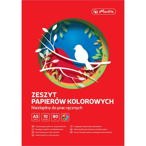 Zeszyt papierów kolorowych A5 10k 80g. 400201865 HERLITZ