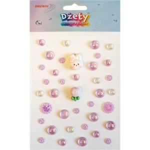 Dżety samoprzylepne DS109 fioletowe perełki BREWIS