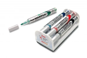 Marker do tablic PENTEL MAXIFLO komplet 4szt z gąbką MWL5S-4N