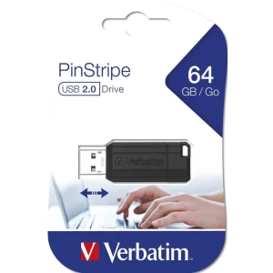 Pamięć USB 64GB VERBATIM USB 2.0 czarny 49065 PIN STRIPE