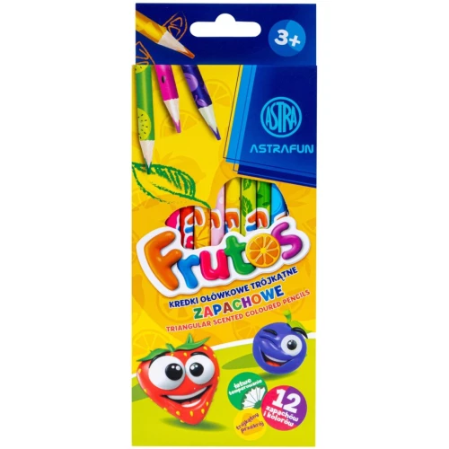 Kredki ołówkowe zapachowe trójkątne FRUTOS 12 kol. 312024002 ASTRA