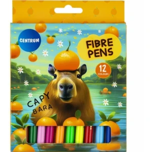 Flamastry szkolne 12 kolorów KAPIBARA 80125 CENTRUM