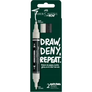 Marker akrylowy Multimark dwie końcówki 2 kolory czarny i biały 186011 Faber-Castell