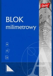 Blok milimetrowy Papier A4 20 kartek 90g UNIPAP