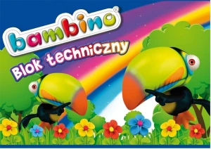 Blok techniczny szkolny A4 biały 10 kartek 190g BAMBINO