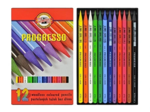 Kredki PROGRESSO 12 kolorów 8756 KOH-I-NOOR