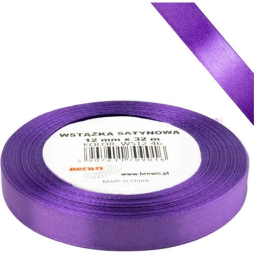 Wstążka satynowa 12mm/32m WS12-46 orchidea BREWIS