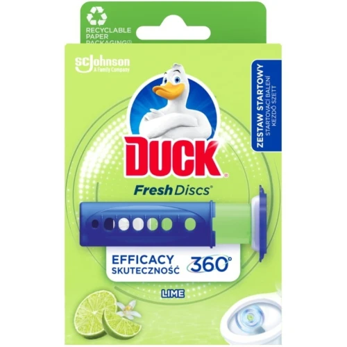 Żelowy krążek do WC z dozownikiem 36ml DUCK Lime Burst