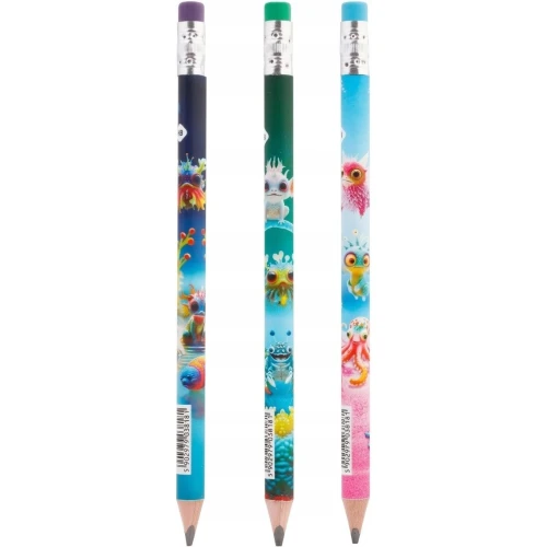 Ołówek do nauki pisania jumbo trójkątny 2B Aqua Cuties HA 3132 01AC-2B HAPPY COLOR