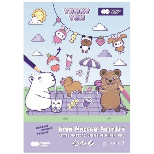 Blok kolorowanka Małego Artysty A4 Kapibara Yummy Yum 120g/m2 8ark. HA 3812 2030-MAYU HAPPY COLOR
