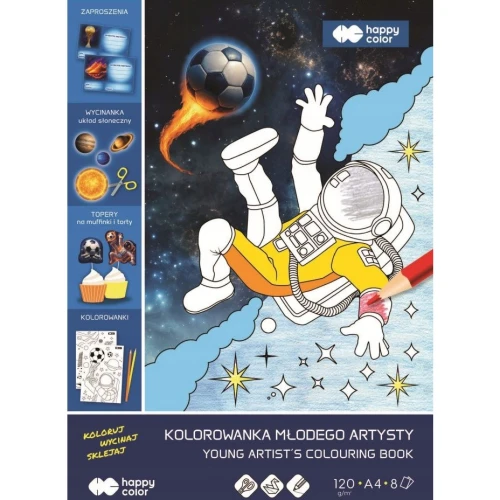 Blok kolorowanka Małego Artysty A4 Cosmo Ball 120g/m2 8ark. HA 4721 2030-CB01 HAPPY COLOR