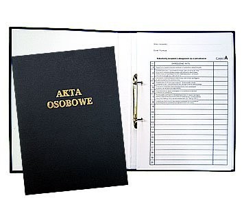 Teczka do akt osobowych z zamkiem czarna zadrukowana 1824-339-029 WARTA