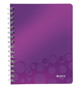 Kołonotatnik LEITZ WOW A5 80k PP kratka fioletowy 46410062
