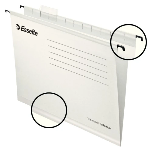 Teczki zawieszane A4 PENDAFLEX STANDARD białe 25szt 90319 ESSELTE