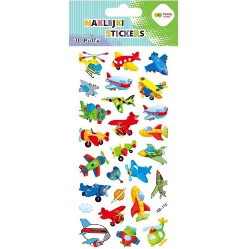 Naklejki 3D PUFFY Funny Aircraft 95mm x 220mm HA 4241 9522-KP04 HAPPY COLOR