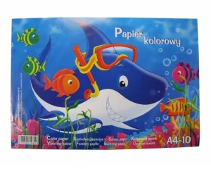 Zeszyt papierów kolorowych A4 10k z połyskiem KRESKA