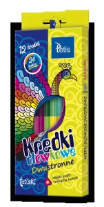 Kredki TETISKI trójkątne dwustronne 24kol KT005-AB TETIS
