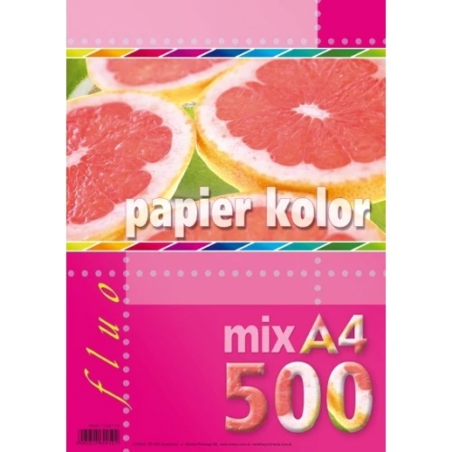 Papier ksero A4 FLUO mix 500ark 5kol KRESKA