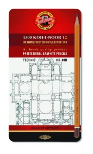 Ołówek grafitowy TECHNIC komplet HB-10H 12szt. 1502/I KOH-I-NOOR