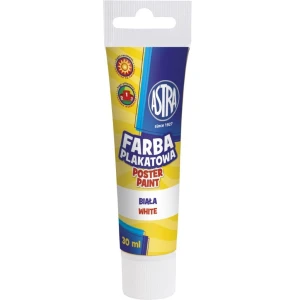 Farba plakatowa w tubkach 30ml szkolna biała 83110904 ASTRA