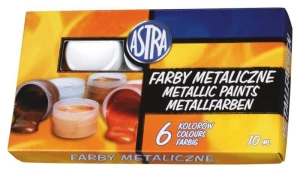 Farby metaliczne dekoracyjne zestaw 6 kolorów 10ml 83411900 ASTRA