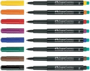 Foliopis z gumką OHP MULTIMARK M 1.0mm czerwony 152521 FABER-CASTELL