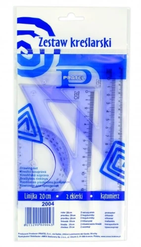 Komplet geometryczny z linijką 20cm PRATEL 2004 PR/MK106-00 MemoBe