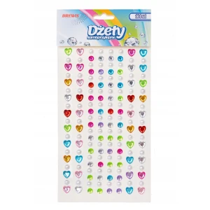 Dżety samoprzylepne serca, perły 164szt. DS89 BREWIS
