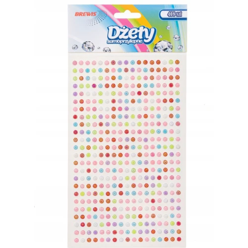 Dżety samoprzylepne kwiatki 3mm 408szt. DS102 BREWIS