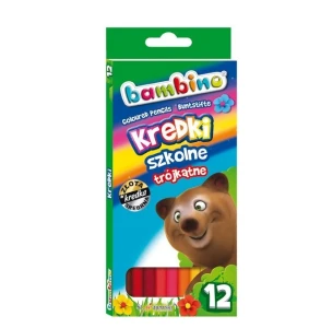 Kredki ołówkowe trójkątne Zestaw 12 kredek BAMBINO St.Majewski