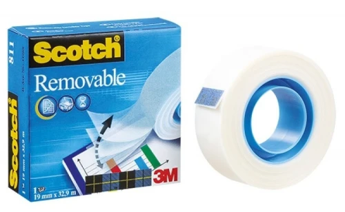 Taśma odklejalna 19x33m matowa 3M SCOTCH MAGIC 811 w pudełku 70016072848