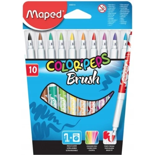 Flamastry COLORPEPS BRUSH 10szt. 848010 MAPED