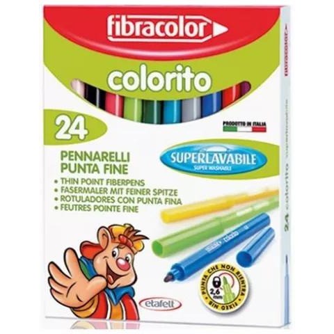 Flamastry COLORITO 24 kolorów FIBRACOLOR