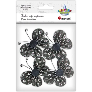 Motyle papierowe 3D (4szt.) 6,5x4,5cm 491118 TITANUM