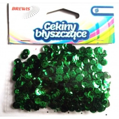 Cekiny błyszczące 8mm zielone B140 BREWIS