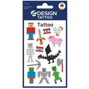 Naklejki tatuaże dla dzieci PIKSELE MINECRAFT 56771 Z-DESIGN KIDS TATTOO AVERY ZWECKFORM